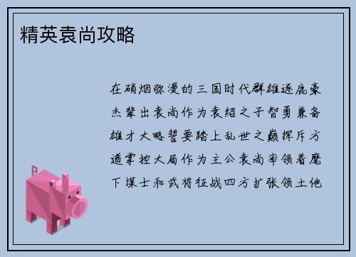 精英袁尚攻略